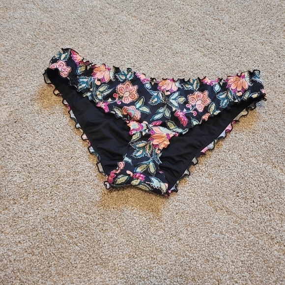 Shade & Shore Women's Ruched Cheeky Floral Bikini Bottoms Size XL - Picture 2 of 4